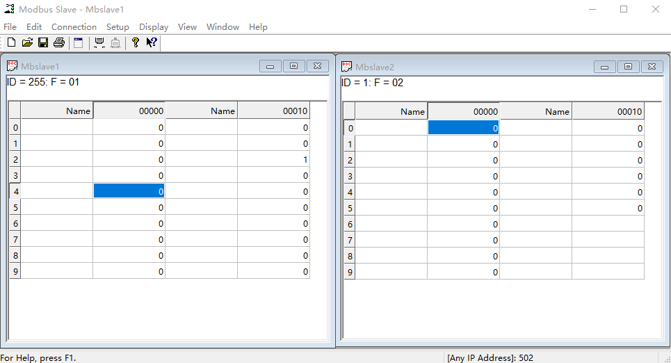 Modbus Slave软件界面